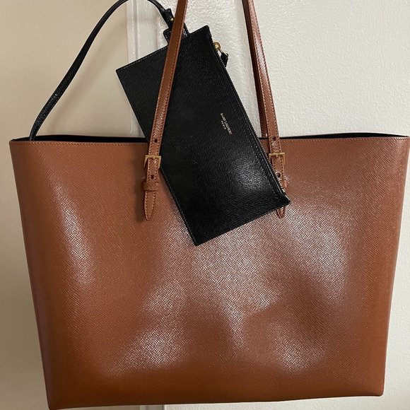 Saint Laurent Leather Shopping Tote - Picture 1 of 8